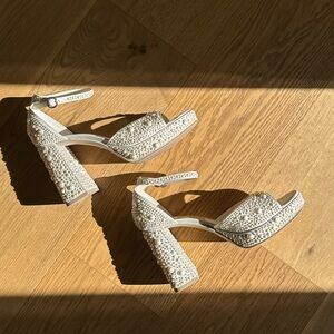 Dolce Vita Pandro Pearl Heel in True White Satin